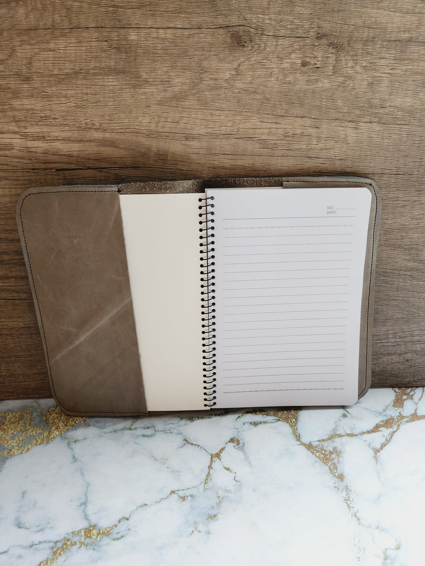 Gray Leather Notebook Cover