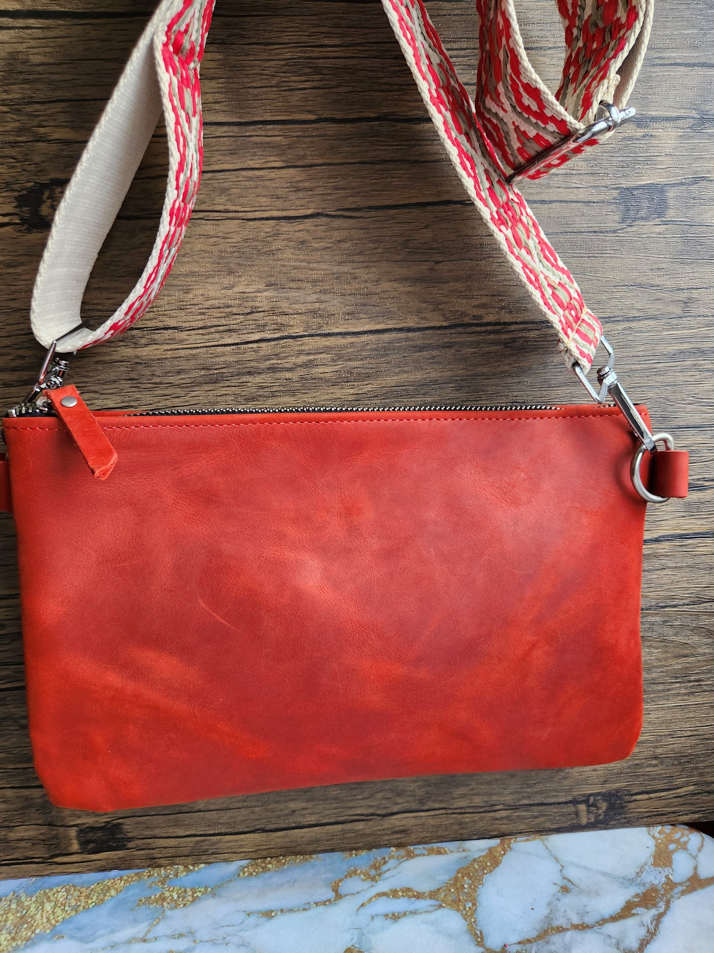 Handmade Leather Cross Body Bag