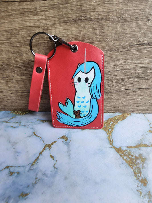 Red Unicorn Merlion and Otter Lanyard Card Holder