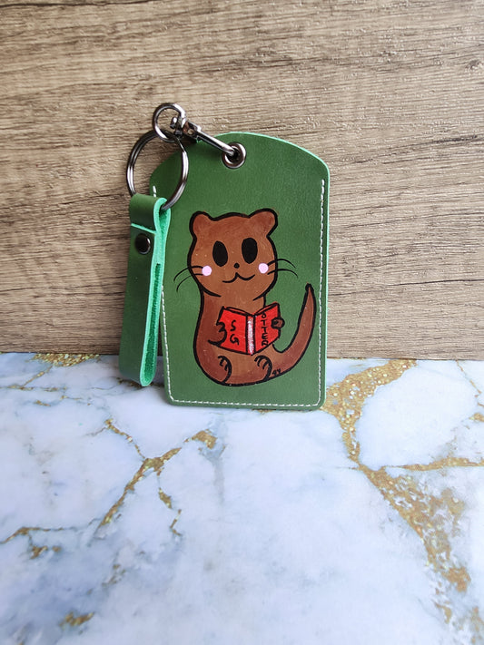 Green Otter Lanyard Card Holder