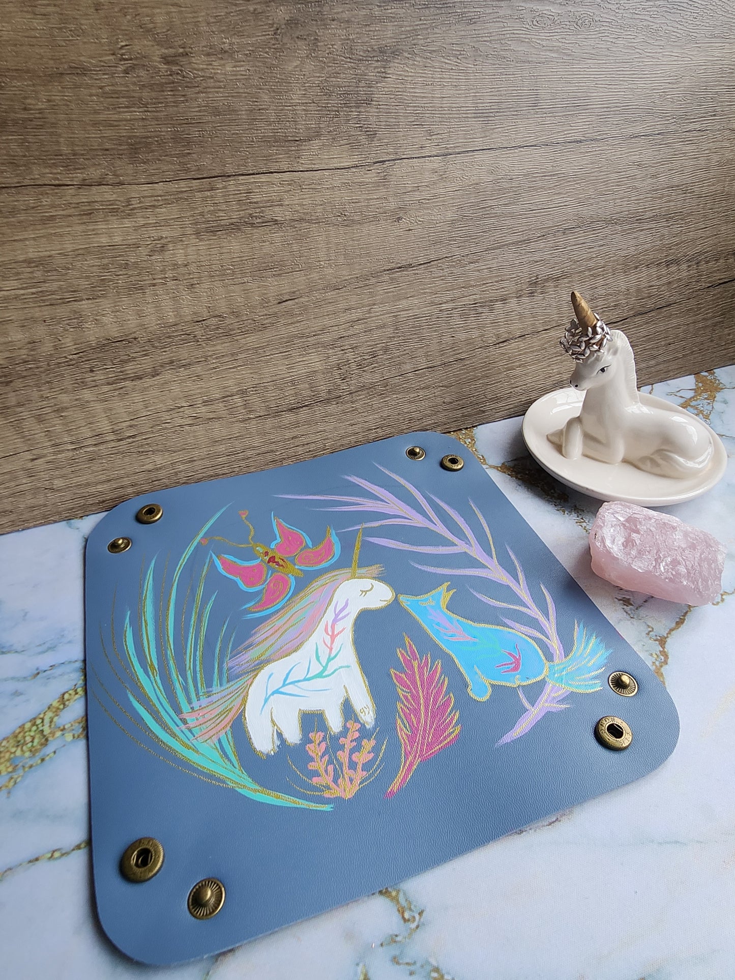 Blue Unicorn and Dog Patronus Trinket Tray